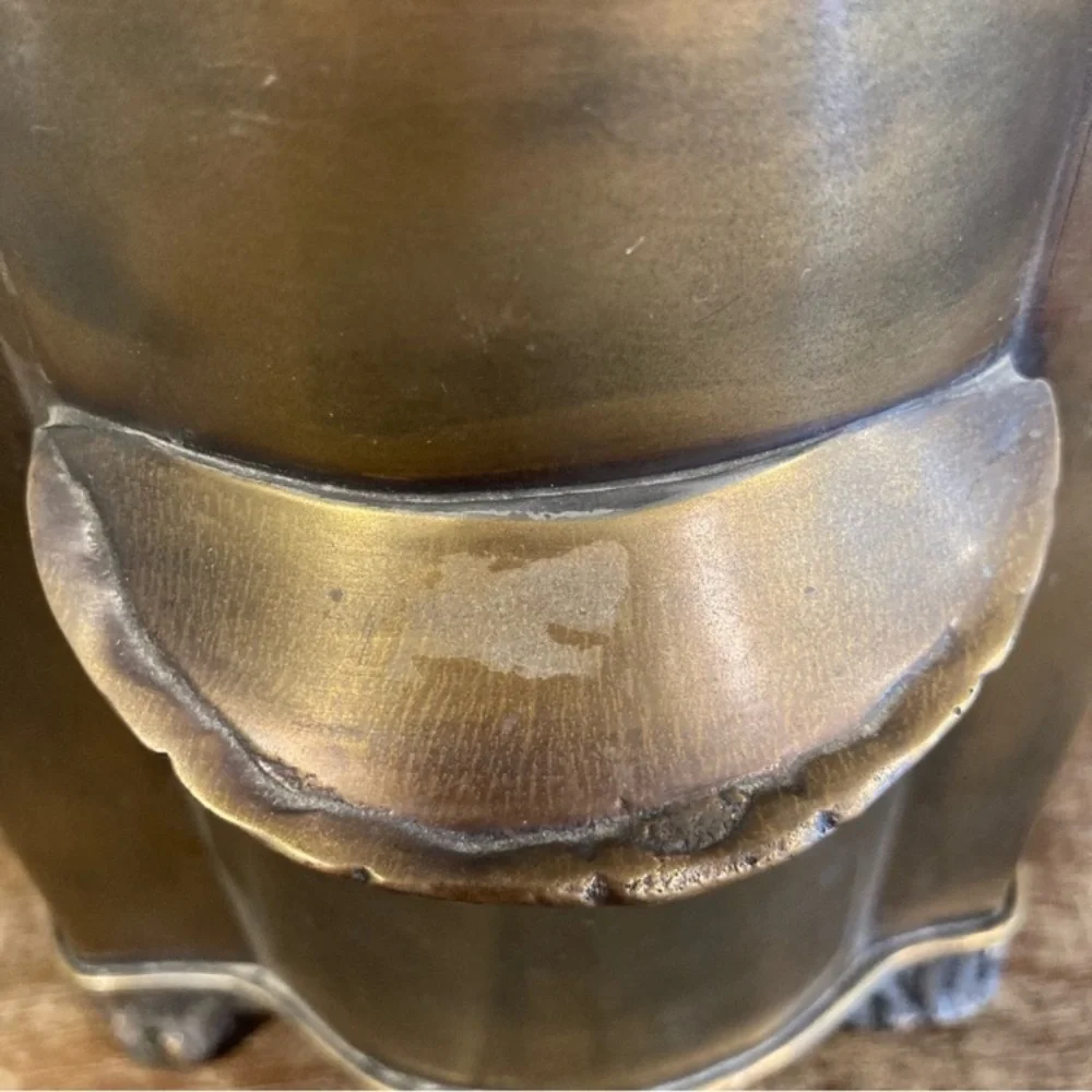 Metal Planter with Cutout Design Footed Container Cachepot